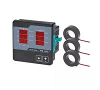 SEM-06D - Contador trifásico de 220 V para corriente/tensión/frecuencia | Multímetro digital con 3 sensores de anillo, entrada 5 A, indicador LED de 91 x 91 mm, montaje para mediciones industriales