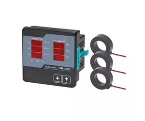 SEM-06D - Contador trifásico de 220 V para corriente/tensión/frecuencia | Multímetro digital con 3 sensores de anillo, entrada 5 A, indicador LED de 91 x 91 mm, montaje para mediciones industriales