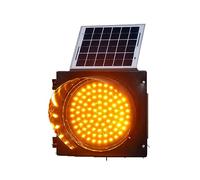 Semáforo LED, luz Solar de tráfico, lámpara de Advertencia Amarilla Impermeable con Panel Solar, señal de Seguridad Exterior con una Sola luz Intermitente para emergencias en Carretera, carc