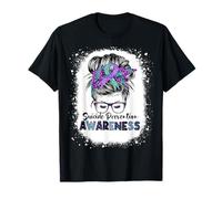 Semana de concientización sobre la prevención del Suicidio Moño desordenado Mujeres Camiseta