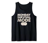 Semana de Trabajo con Cita Divertida Diciendo el Modo de Supervivencia del Lunes Encendido Camiseta sin Mangas