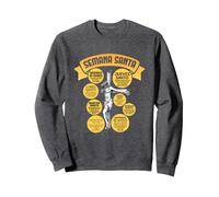 Semana Santa. Fe Y Tradición Sudadera, Unisex para Adultos, Jaspeado Oscuro, S