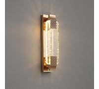 SEMANHUA Aplique de pared cristal burbuja minimalista nórdico LED moderno interior dorado lineal largo aplique pasillo lámpara montaje en atenuación baño vanidad barra luz pa(Gold 40cm)