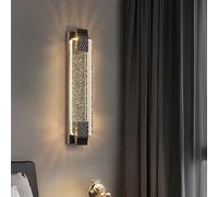 SEMANHUA Aplique de pared cristal burbuja minimalista nórdico LED moderno interior dorado lineal largo aplique pasillo lámpara montaje en atenuación baño vanidad barra luz pa(Dark 40cm)