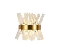 SEMANHUA Aplique de pared cristal moderno, estilo rústico dorado cepillado, para dormitorio nórdico, iluminación noche para mesita, luz tocador baño vi