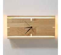SEMANHUA Aplique de pared pasillo madera retro, reloj rectangular minimalista japonés, lámpara cabecera, iluminación interior, dormitorio nórdico moderno