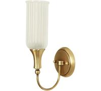 SEMANHUA Aplique de pared rústico retro con forma flor minimalista nórdica, pantalla luz vidrio, lámpara montada en pasillo latón moderno americano, decoración hoga(1-light)