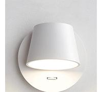 SEMANHUA Aplique LED de pared minimalista nórdico - Cabezal único blanco ajustable para decoración sala estar y dormitorio