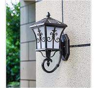 SEMANHUA Aplique solar de pared para exteriores: lámpara impermeable aluminio fundido a presión con pantalla acrílico esmerilado para iluminación jardines y paisajes(Zwart)