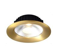 SEMANHUA Iluminación empotrable LED de latón negro, 3000K/4000K/6000K seleccionable, borde liso, carcasa iluminación for techo remodelado, dorado(A12w,White light)