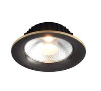 SEMANHUA Iluminación empotrable LED de latón negro, 3000K/4000K/6000K seleccionable, borde liso, carcasa iluminación for techo remodelado, dorado(B9w,White light)