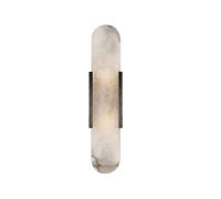 SEMANHUA Luz Moderna Aplique de Pared mármol Moderno Lujo Mediados Siglo Lámpara Piedra Natural alabastro Blanco tocador baño Lineal Dormitorio(Dark Height 50CM)