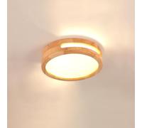 SEMANHUA Plafón Led, Plafón de Madera, Plafón Led, 6000k 24w ø20cm Luz Fría, Apto for Dormitorios, Baños, Salones y Pasillos (Color : Lumière Chaude, Size : 20CM)