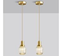 SEMANHUAOZ Lámpara colgante de cristal nórdico for isla de cocina con patrón de piña, mini lámpara colgante de latón, iluminación colgante con atenuación de tres colores for sala de estar, comedor, pa