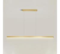 SEMANHUAOZ Lámpara colgante de isla de cocina de 39,4 pulgadas, lámpara colgante LED moderna, lámpara colgante de barra de aluminio, lámpara colgante lineal de metal, lámparas de tira larga blanca/dor