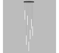 SEMANHUAOZ Lámpara colgante LED regulable moderna for techos altos, con control remoto, for entrada, estilo granja, color blanco y negro, for escalera, sala de estar y pasillo(9 Lights)