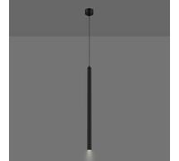 SEMANHUAOZ Lámpara colgante negra simple Sala de reuniones Lámpara colgante creativa Dormitorio Restaurante Lámpara colgante 3W LED Lámpara de suspensión de tubo largo moderno Arte de hierro Downlight