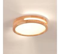 SEMANHUAOZ Plafón Led, Plafón de Madera, 6000k 24w ø20cm Luz Fría, Apto for Dormitorios, Baños, Salones y Pasillos (Color : Lumière Naturelle, Size : 30CM)