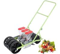 Sembradora de empuje, profundidad de separación de filas ajustables y plantas, herramienta de mano portátil para plantar flores de maíz, soja, cacahuete