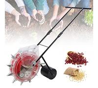 Sembradora de jardín Walk-Behind con ruedas, profundidad de plantación ajustable de 3,5 a 7,8 cm, esparcidor de semillas de 9 agujeros para maíz, verduras