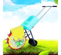 Sembradora manual portátil con 10 placas de semillas, sembradora de rodillos manual y aplicadora de fertilizantes, sembradora de precisión de metal para soja, cacahuete, maíz, algodón y soja, 8 boca