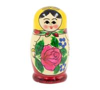 Semenovskaya Matriochka Babushka - Juego de 4 muñecas rusas de madera, 9 cm, color rosa