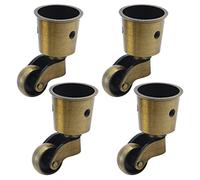 Semetall 4 ruedas giratorias de metal para mesa de silla de muebles, color bronce
