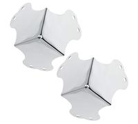 Semetall Paquete de 2 protectores de esquina de metal redondeados de 2.6 x 1.4 pulgadas, accesorios de protectores de esquina para amplificador de altavoz y gabinete (plateado)