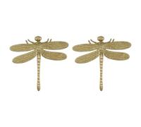 Semetall Pomos de gabinete Dragonfly, paquete de 2 tiradores decorativos para cajones en tono dorado, manijas de latón vintage para armario y armario