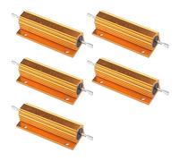 Semetall Resistor de bobinado 5 unidades 100 W 1 Ohm 5% Resistor de alambre de aluminio Resistencia de heridas de alambre de aluminio Potencia de metal Shell alojado alambre resistor de bobinado