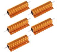 Semetall Resistor de bobinado 5 unidades 100 W 3 Ohm 5% Resistor de alambre de aluminio Resistencia de heridas de alambre de aluminio Potencia de metal Shell alojado alambre resistor de bobinado