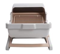 Semi Automatic Cat Litter Box Plastic Easy Assembly Semi Enclosed Cat Litter Box Large Kitty Litter Box for Indoor Cats