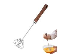 Semi Automatic Whisk, Hand Egg Beater, Rotating Wooden Handle Blender Tool, Manual Mixing Kitchen Gadget Efficient Whisking Tool for Home Baking Cooking Frothing Mixing Use 2.83x12.01 Inches