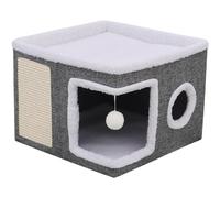 Semi Closed Covered Cat Bed, Indoor Warm Sleeping Nest for Cats, Cozy Covered Cat House, Warm Sleeping Pet Nest 15.75x15.75x12.2 Inches for Indoor Pets, Cats Kittens, Small Dogs