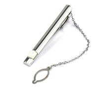 Semi-Gemstone Tie Clip Shell Black Agate Business Cat's Eye (D)