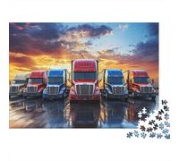 Semi-Lorries Jigsaw Puzzle 1000 Piezas Material Reciclado American Truck Puzzles para Niños y Niñas de 6 Años en Adelante Juguete Educativo de Reto Padre-Hijo 52x38cm/1000pcs
