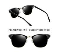 Semi-rimless Polarised Sunglasses Man - Uv400 Protection Retro Half Frame Sunglasses Unisex Polarized Mens Womens Sunglasses