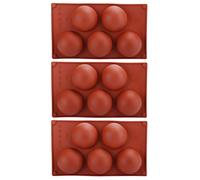 Semi Sphere Silicone Form 3PCS | Heat Tolerant Baking Form for Hot Chocolate Mousse Cake/Ice Cream/DIY Soap | BPA Safe, Non - Stick & Flexible (5 Holes)