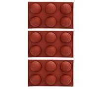 Semi Sphere Silicone Form 3PCS | Heat Tolerant Baking Form for Hot Chocolate Mousse Cake/Ice Cream/DIY Soap | BPA Safe, Non - Stick & Flexible (6 Hole)