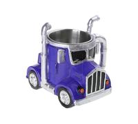 Semi Trailer Truck Shape Resin Coffee Mug 12.34oz Decorative Cup for Kitchen and Office Use Desk Ornament Purple 25-26