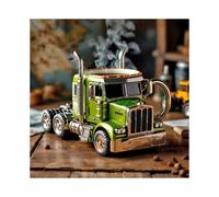 Semi Trailer Truck Shape Resin Coffee Mug 12.34oz Decorative Cup for Kitchen and Office Use Desk Ornament Yellow 25-26