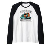 Semi Trucker Sleep Is A Lie Freight Is Real Rig Driver Camiseta Manga Raglan