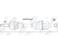 Semieje Eje delantero, izquierda NPW-FR-013 NTY para FORD MONDEO III Sedán