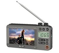 SEMIER Radio de Video de película Am FM SW de 720p con Pantalla de 4.3 Pulgadas con Bluetooth, Radio de Reproductor de Video Digital de Bolsillo Recargable, Compatible con Tarjeta USB/Micro SD
