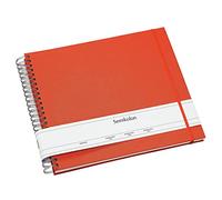 Semikolon 353005 Álbum espiral Maxi Mucho - 34,5 x 30 cm - Álbum de fotos, 90 páginas en color blanco crema, álbum de fotos, naranja naranja