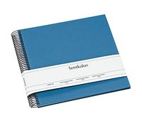 Semikolon (364018) Spiral Álbum Piccolino azzurro (azul claro) - Álbum de fotos en espiral con 20 páginas y tapa Efalin - Libro de fotos de cartón fotográfico blanco crema Formato: 17 x 17 cm