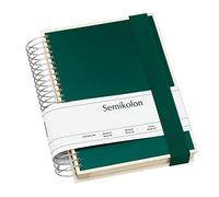 Semikolon 364098 Mucho Cuaderno de espiral A5 15,7 x 21,7 cm - 110 páginas cuadriculadas, rayadas y en blanco, verde bosque
