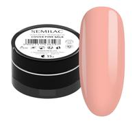 Semilac Creador de uñas de leche rosa para uñas duras y fuertes y gel extensible, perfecto para la construcción de uñas y arte de uñas, fácil de aplicar, no daña, repara uñas rotas y dañadas, 15 g
