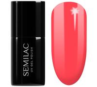 SEMILAC Esmalte de uñas de gel UV 445 Tropical Flamingo, de larga duración y fácil de aplicar, se absorbe con luz UV o LED, perfecto para usar en casa y para manicura y pedicura profesional, 7 ml