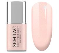 Semilac Esmalte de uñas UV 3 en 1 One Step Glossy S258 Naked Glitter Peach 7 ml